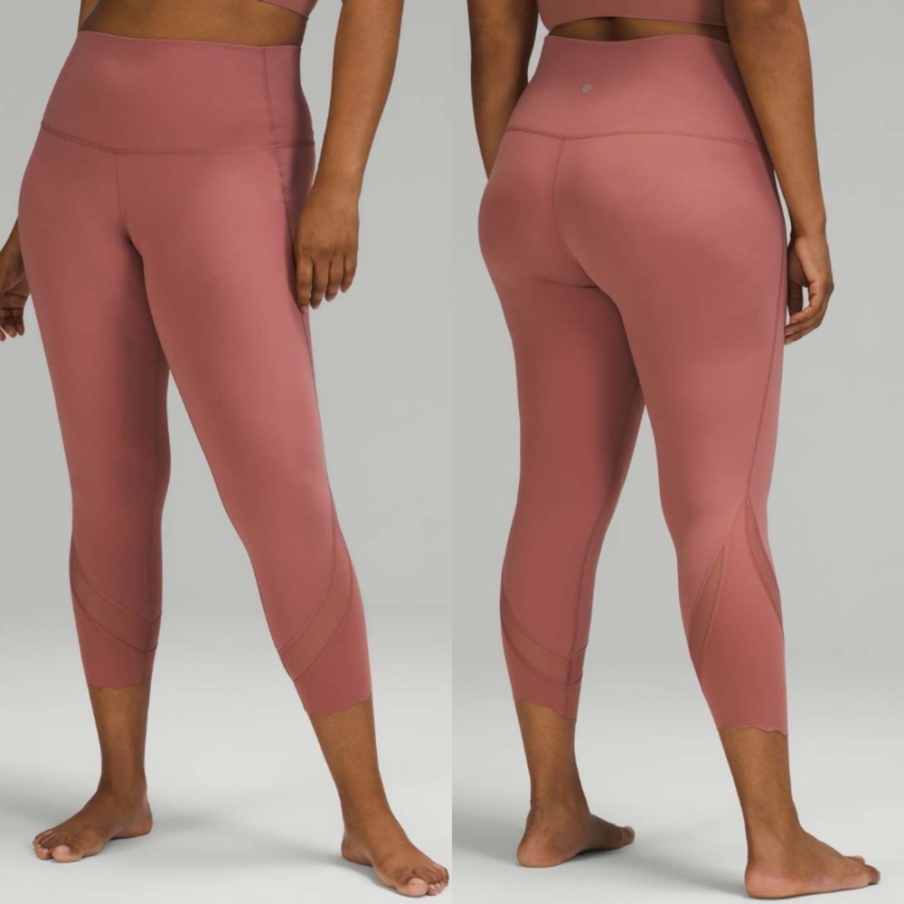 Lululemon Wunder Under High Rise Crop 23" Scallop Leggings Spiced Chai Women’s 6
